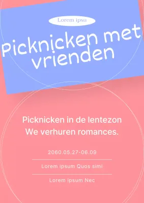 Schoon voorjaar picknickverhuur evenement in pastel vormen en lijnen
