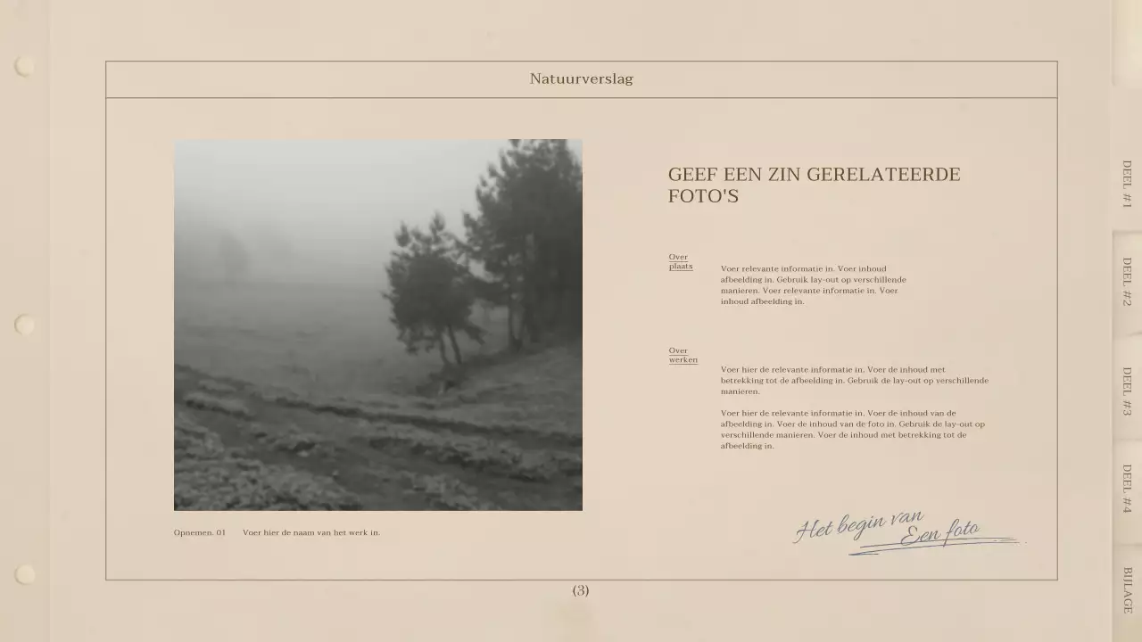 Een beige, vintage-geïnspireerd retro fotoboek