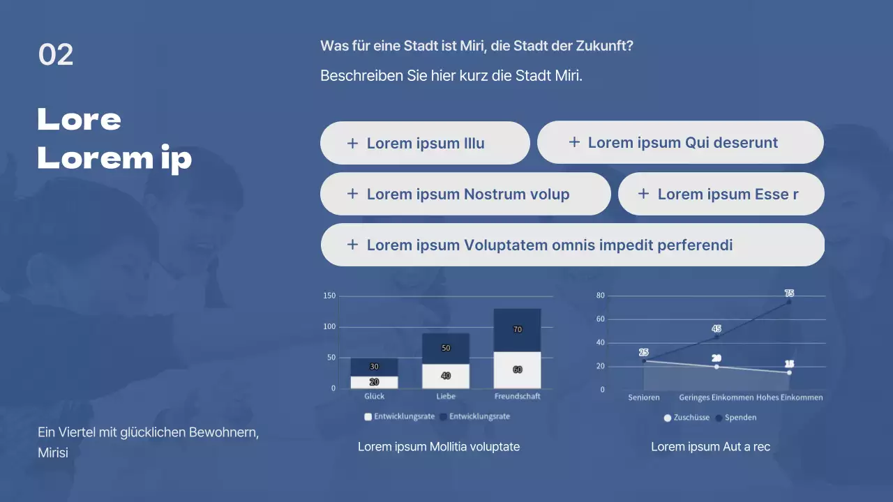 Einfache blaue und graue Vortragspräsentation