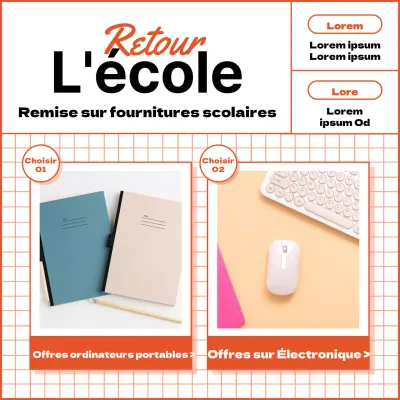 Vente de rentrée avec un concept de bloc-notes rouge soigné