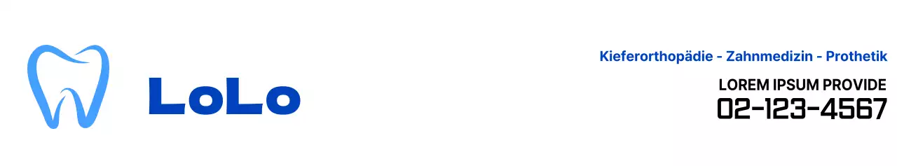 Einfaches Textlayout in Schwarz und Blau zur Förderung der Zahnmedizin