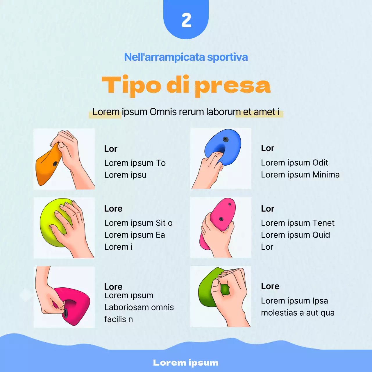 Cartolina per l'arrampicata sportiva fresca e dinamica in arancione con sfondo bluNews