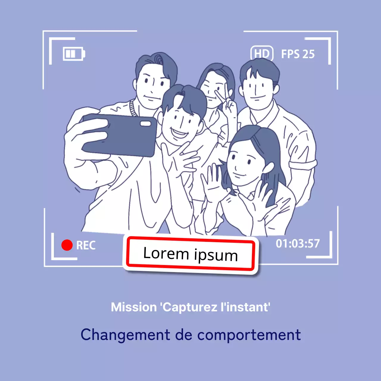 Un simple billet de mission hebdomadaire du club de photographie bleu et blanc