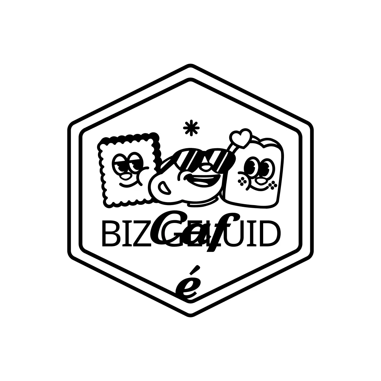 Eenvoudig en schattig geïllustreerd embleem logo stijl cafe