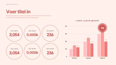 Items en staafdiagrammen in gedempte rode tinten