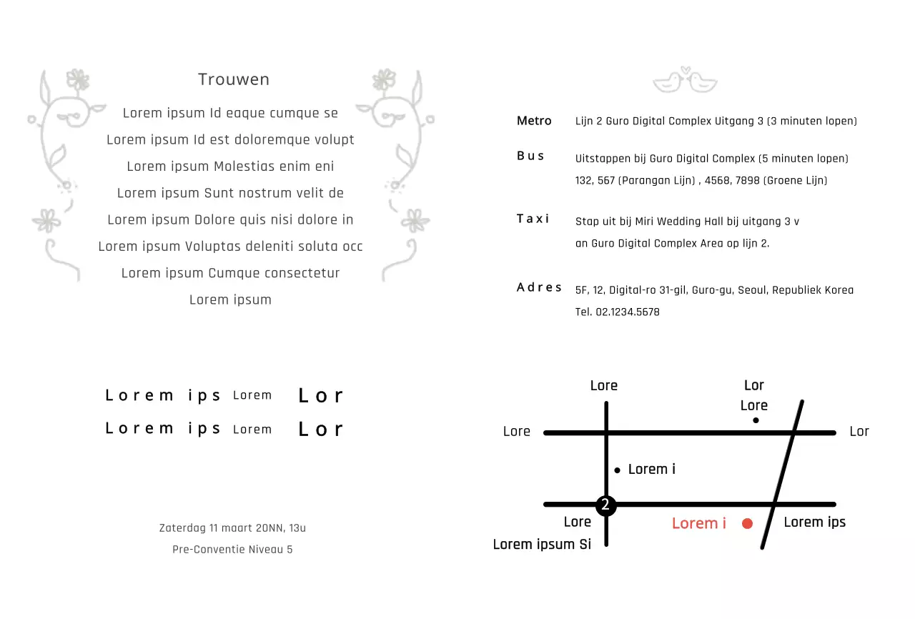 Schattige huwelijksuitnodigingen met lijnillustraties