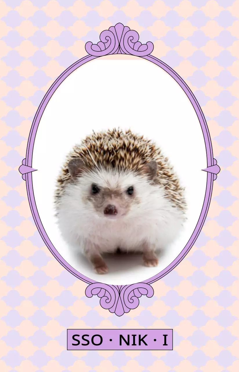 Un cadre antique rond et luxueux avec une photo colorée de votre animal.