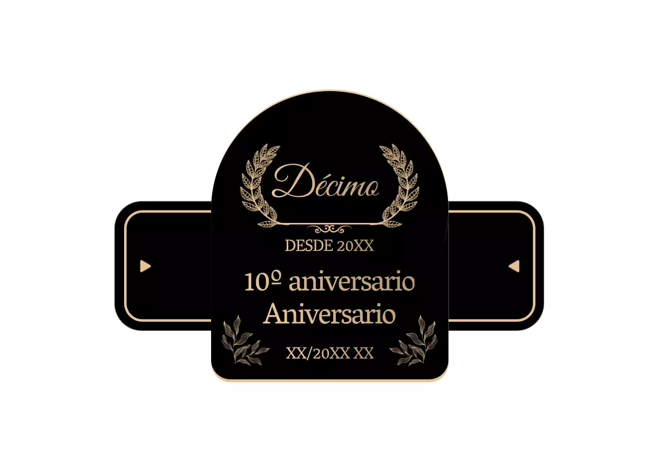 Un marco de laurel limpio y con clase en negro y dorado para conmemorar el concepto.