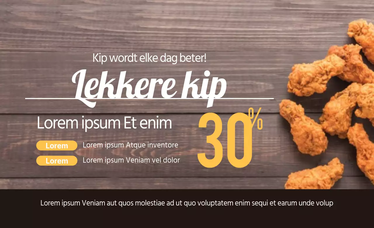 Schone tekst lay-out stijl in wit en geel Chicken sale evenement aankondiging
