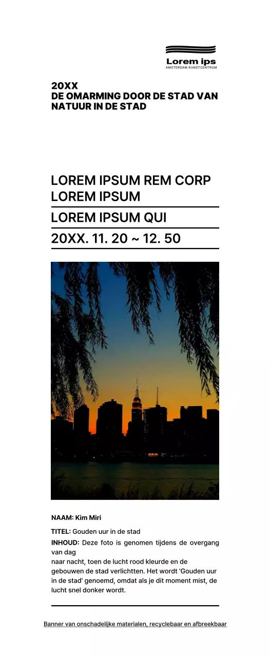 Zwart en eenvoudige tekst lay-out stijl Fototentoonstelling informatiegids