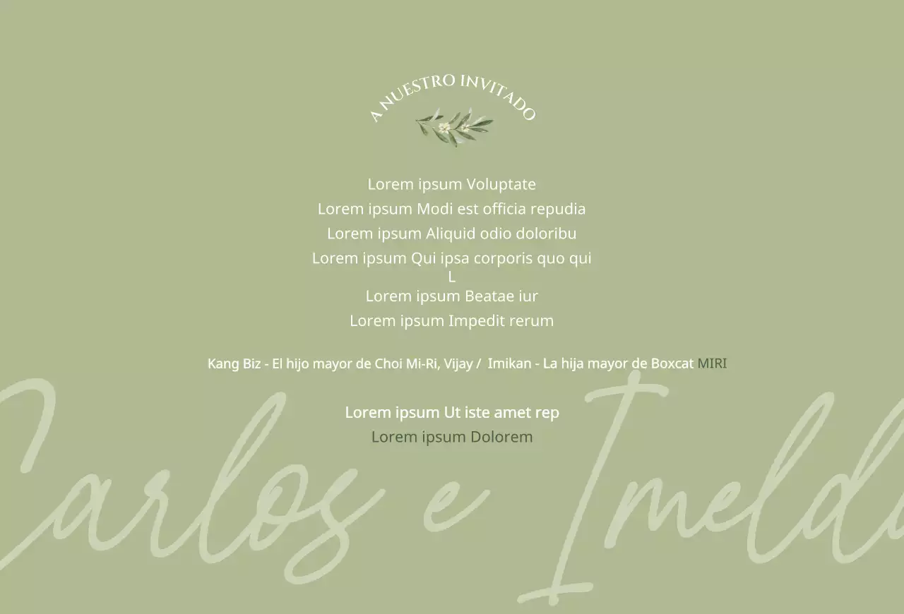 Invitación de boda en blanco y negro con toques verdes