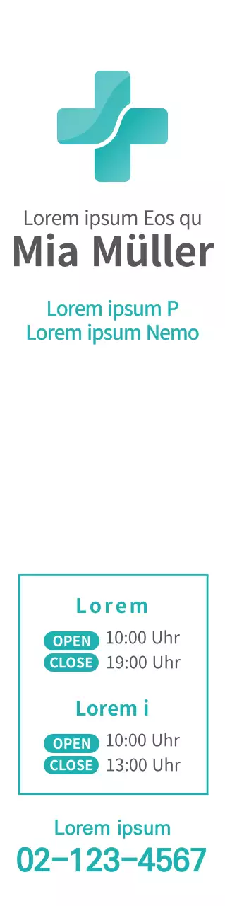 Werbung für ein Krankenhaus mit minzigem, sauberem Konzept