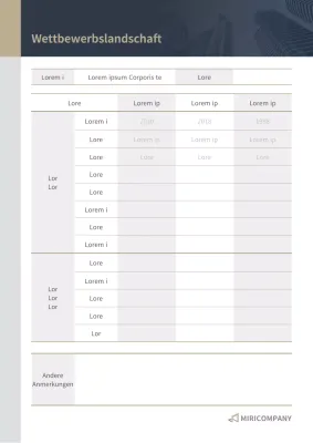Indigo-gold Wettbewerber Landschaftstabelle Landschaftserhebung Geschäftsdokument