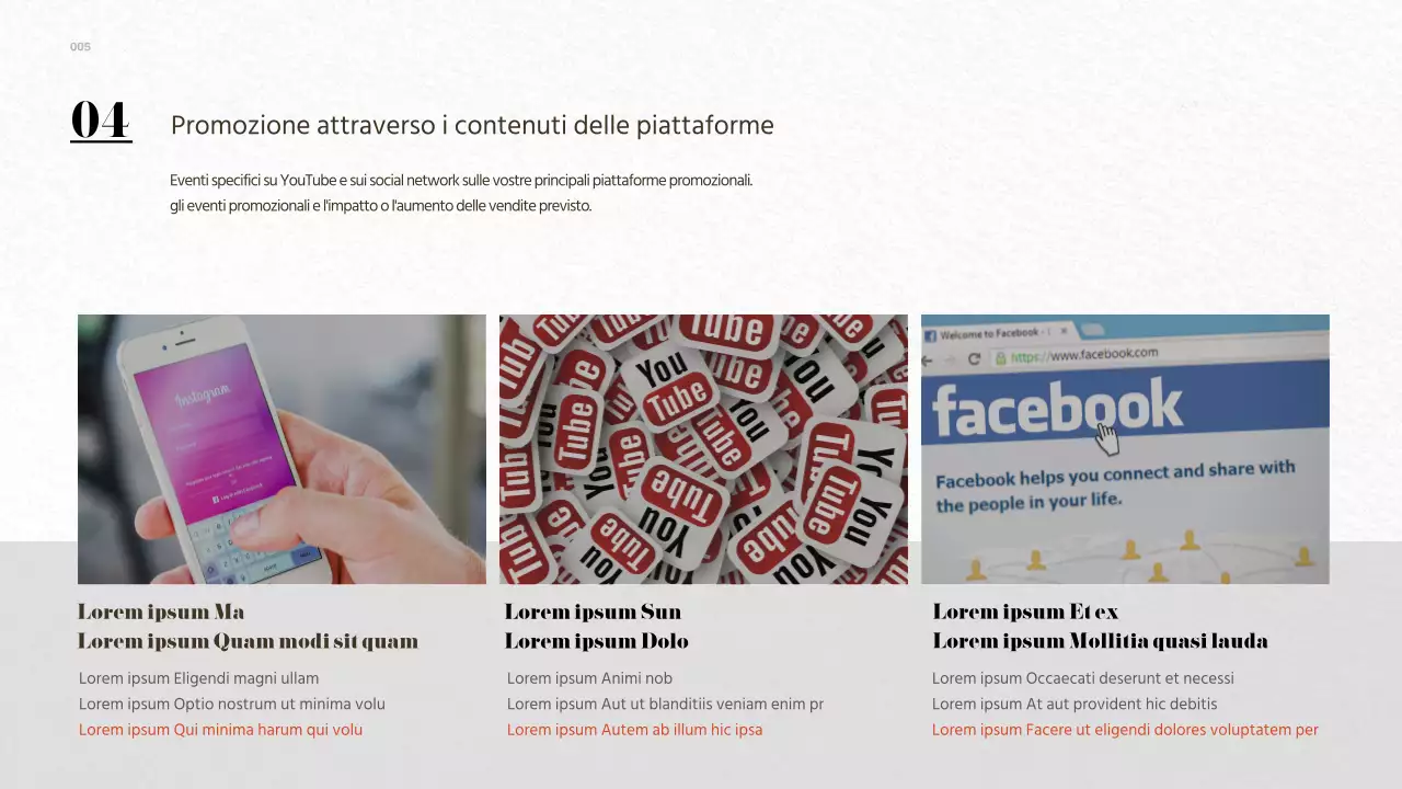 Proposta di un evento online per promuovere la famiglia di canali del marchio Grey