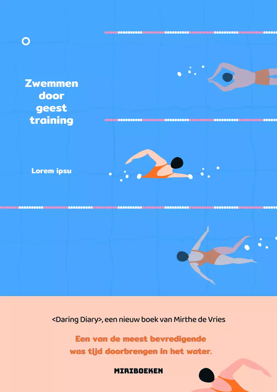 Zomers zwemessay in blauw en roze