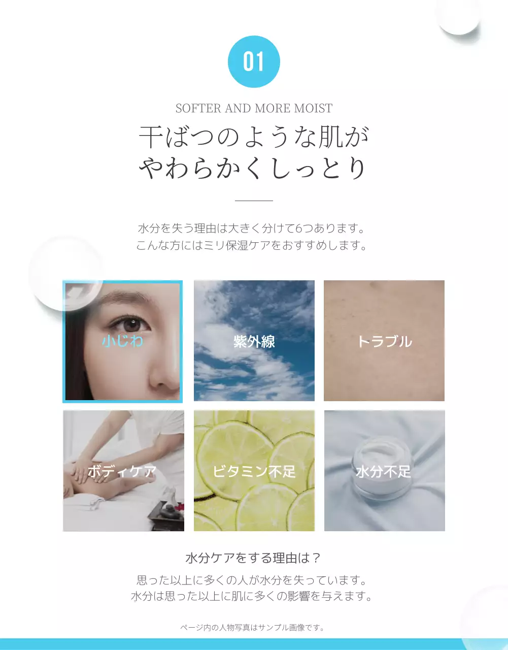 水色 モダン スキンケア ポスター 詳細ページ
