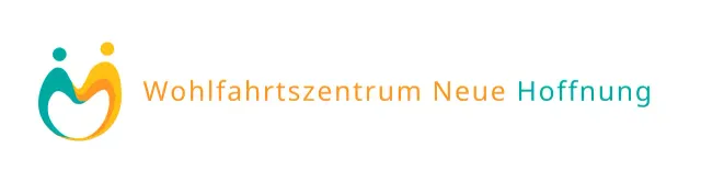 Das Logo der Sozialstation mit dem gelben und türkisfarbenen Symbol und Ihrem Namen darauf.