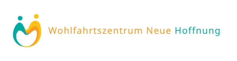 Das Logo der Sozialstation mit dem gelben und türkisfarbenen Symbol und Ihrem Namen darauf.