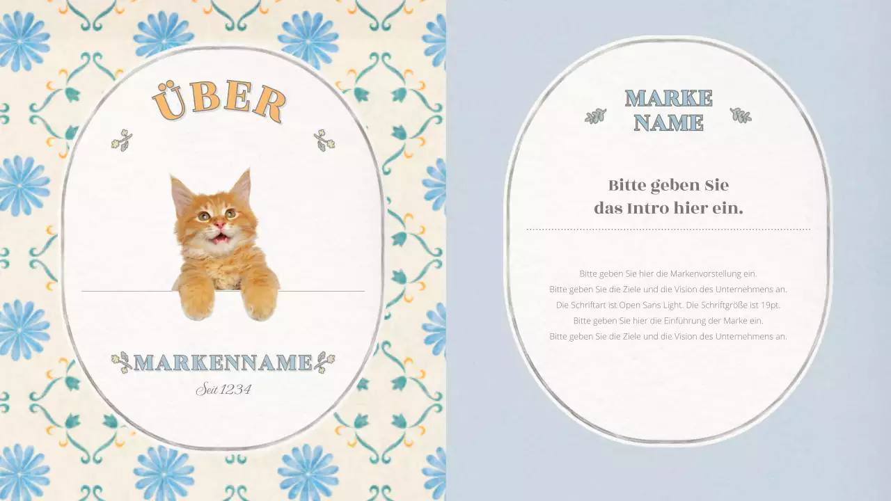 Emotionales konzeptionelles Grundlayout mit Vintage-Tapetenmuster in Beige und Hellblau