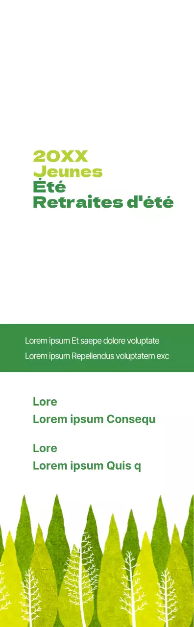 Information sur la retraite d'été de l'église verte et limpide