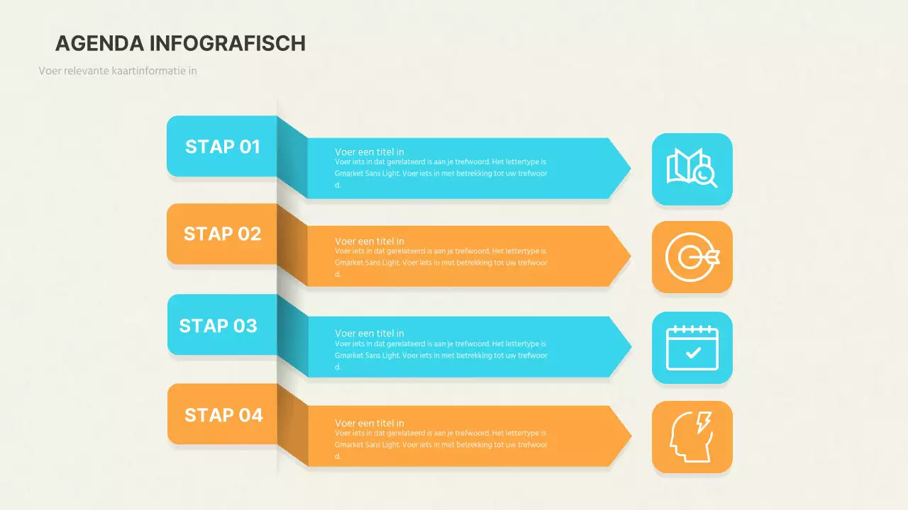 Agenda met oranje en lichtblauw driedimensionaal schaduwconcept