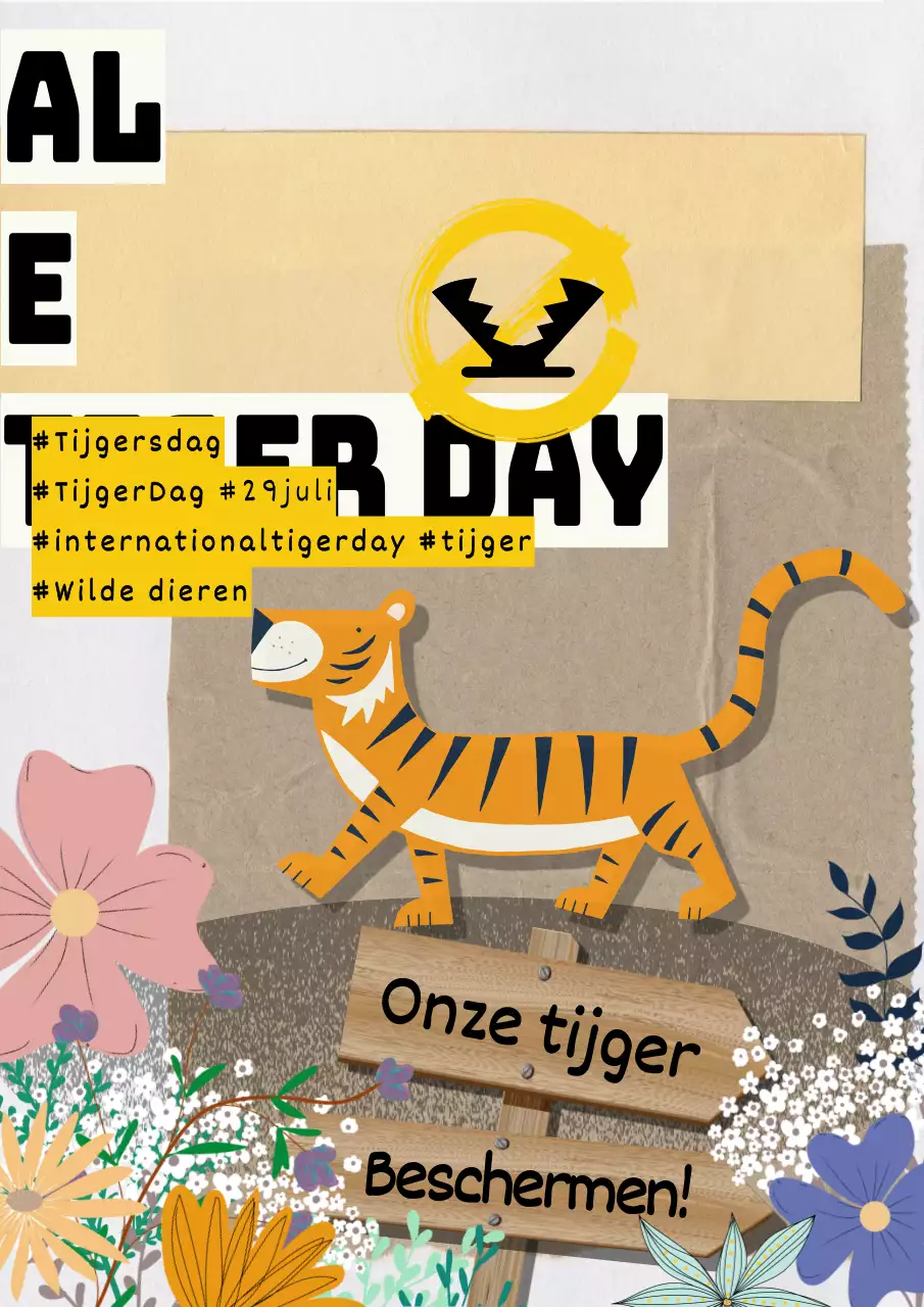 (Premium) Promoot Wereldtijgerdag met een sprookjesachtig concept