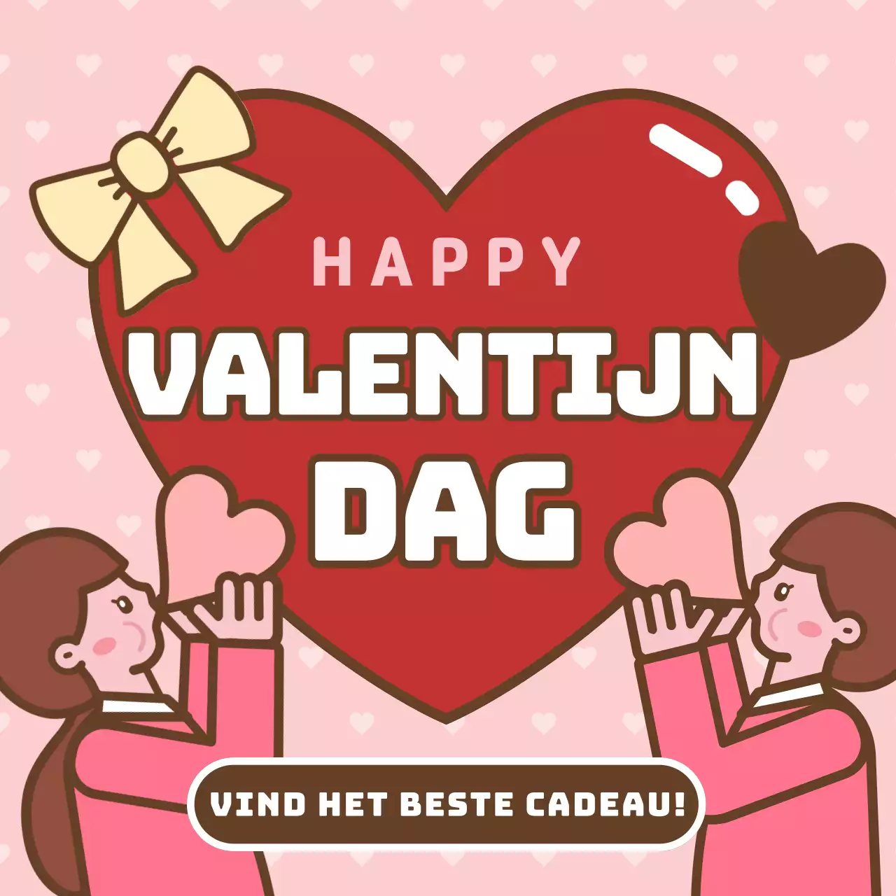 Valentijnsdag met schattige roze illustraties en hartjes