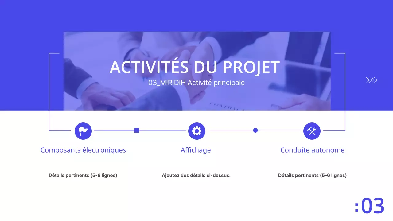 Plan d'affaires bleu et blanc, présentation d'entreprise PPT