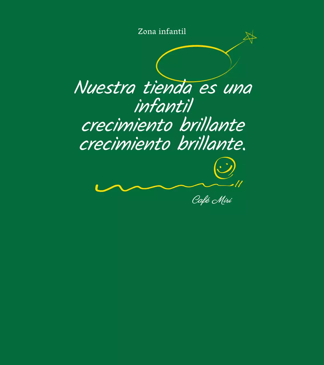 Bonito estilo caligráfico en verde y blanco Campaña Yeskizone