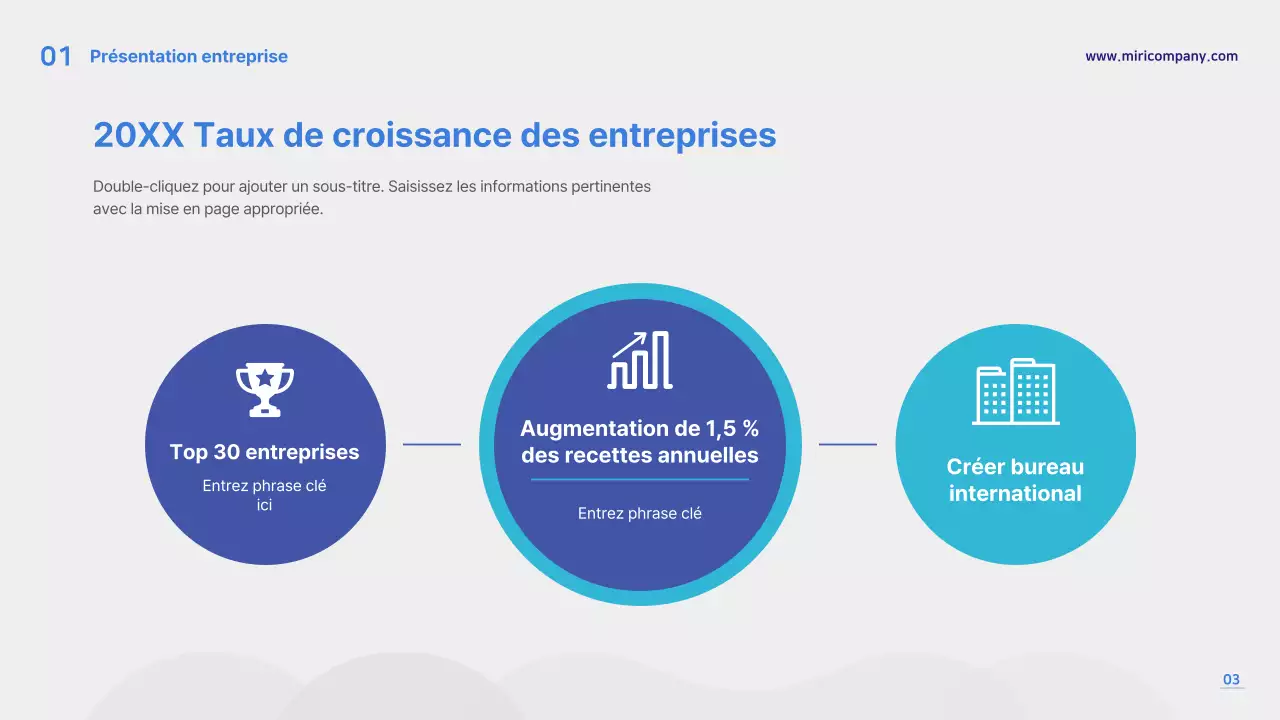 Modèle de présentation bleu et gris