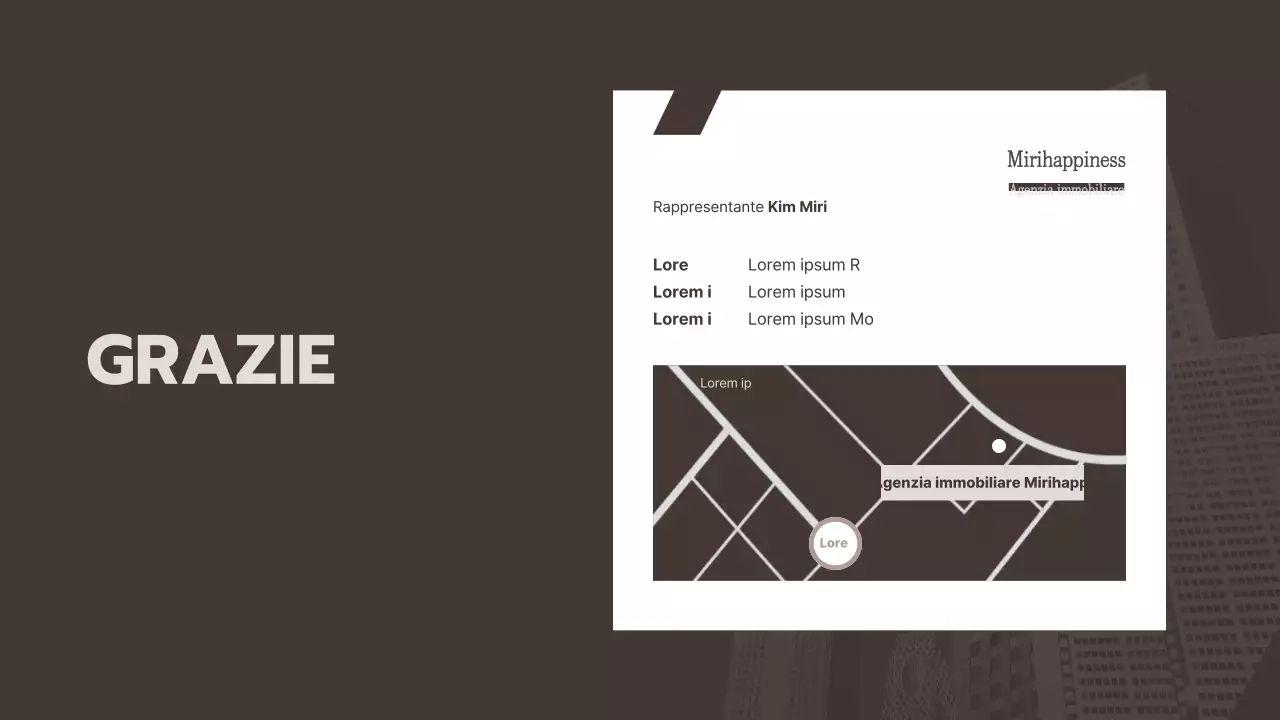 Semplice prospetto di investimento immobiliare commerciale in bianco e marrone