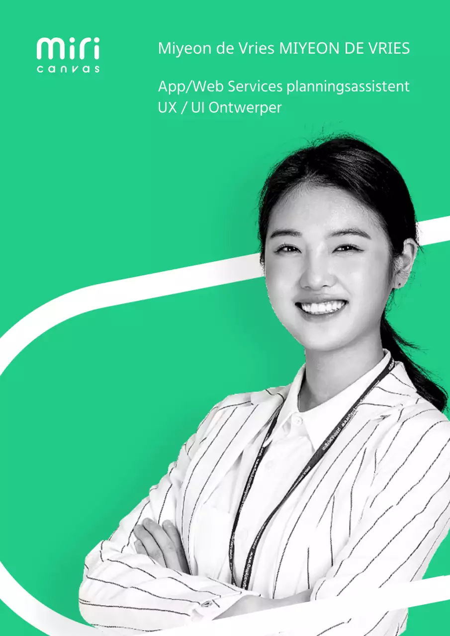 Eenvoudige en basic personeelskaart met witte en groene accenten