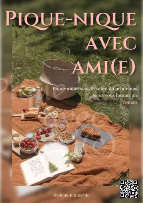 Promouvoir la location de pique-nique vintage en rose et jaune