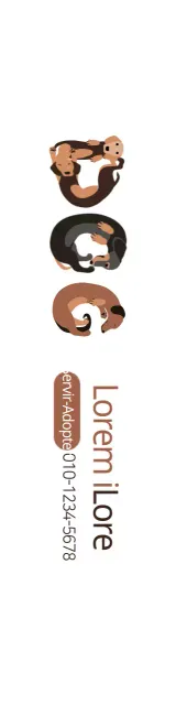 Illustration d'un mignon chiot brun et noir pour un refuge animalier afin de promouvoir ses services ou les adoptions.