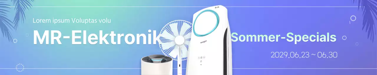 Elektronik zum Verkauf in mint und blauen Farbverläufen