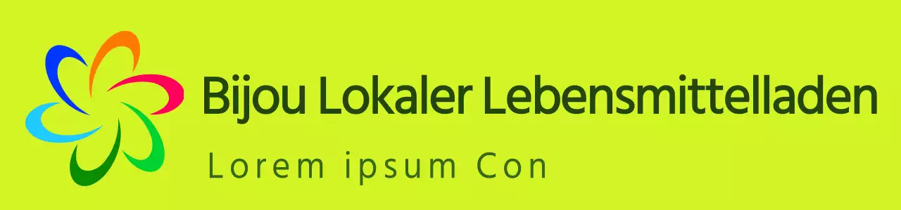 Modernes Symbol-Logo und Text-Logo in Kombination mit Chartreuse und farbenfrohem Farbschema für Mitarbeiter eines lokalen Lebensmittelgeschäfts