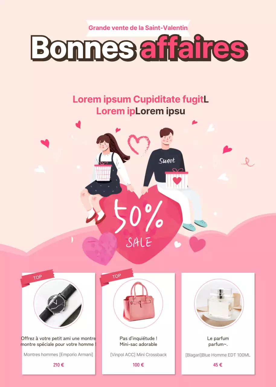 Offres de la Saint-Valentin en rose