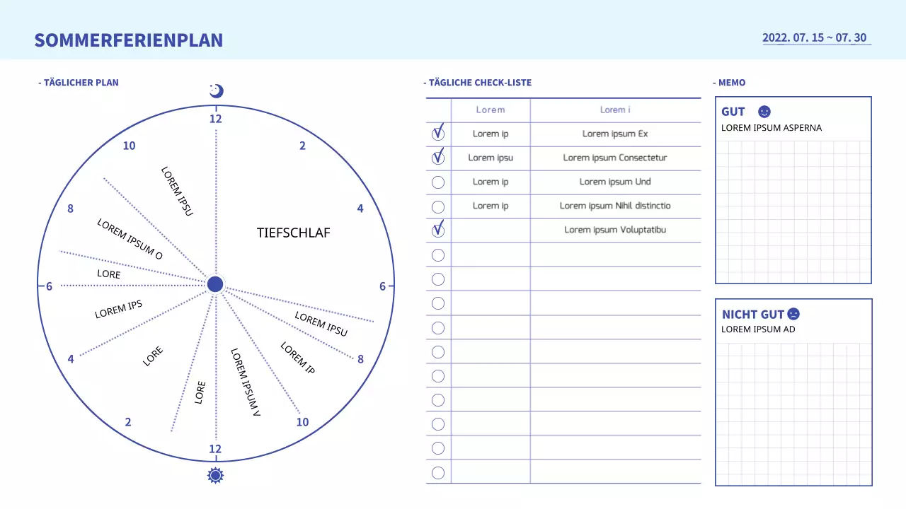 Einfacher Tagesplaner