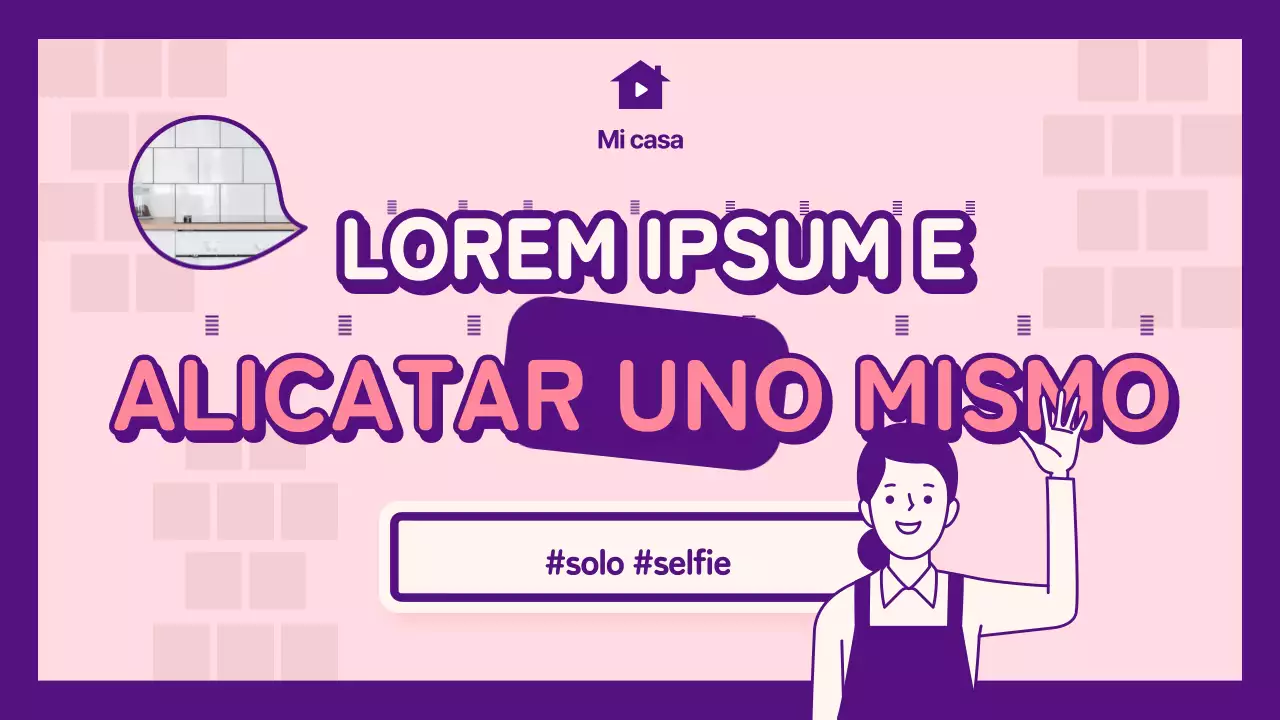 Azulejos de cocina en tonos morados y rosas para el interior de una cocina de autoconstrucción