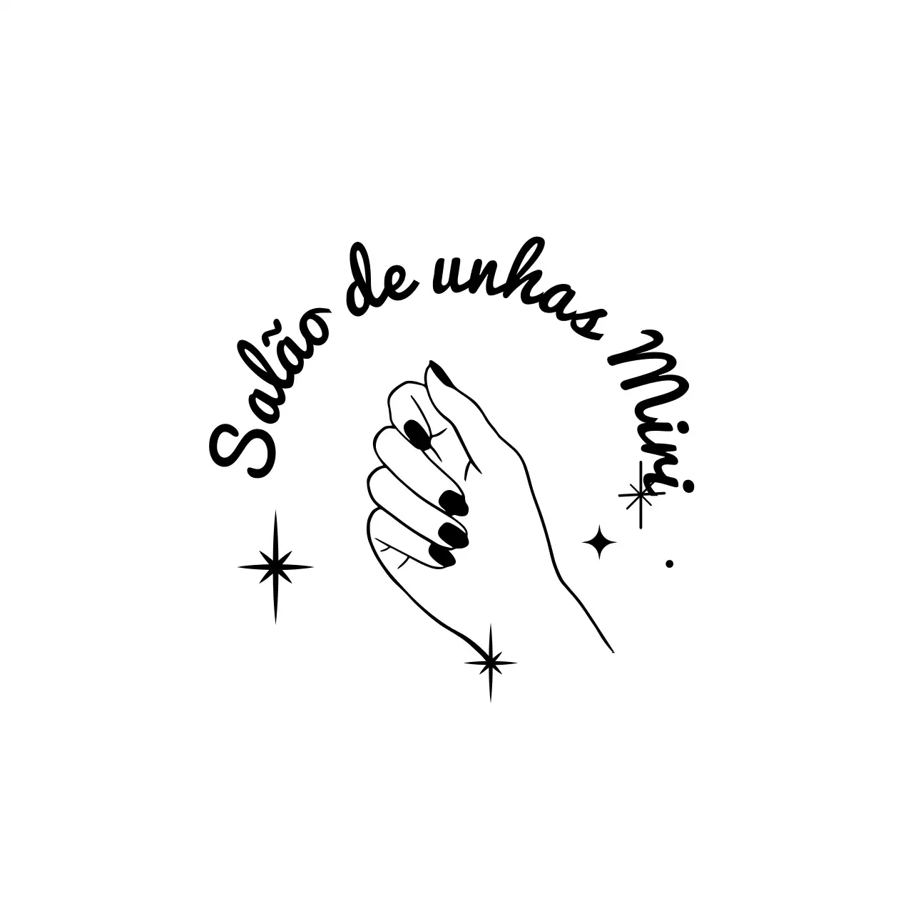 Ilustração de unhas emocionais a preto e branco Conceito de promoção e merchandise de salão de unhas