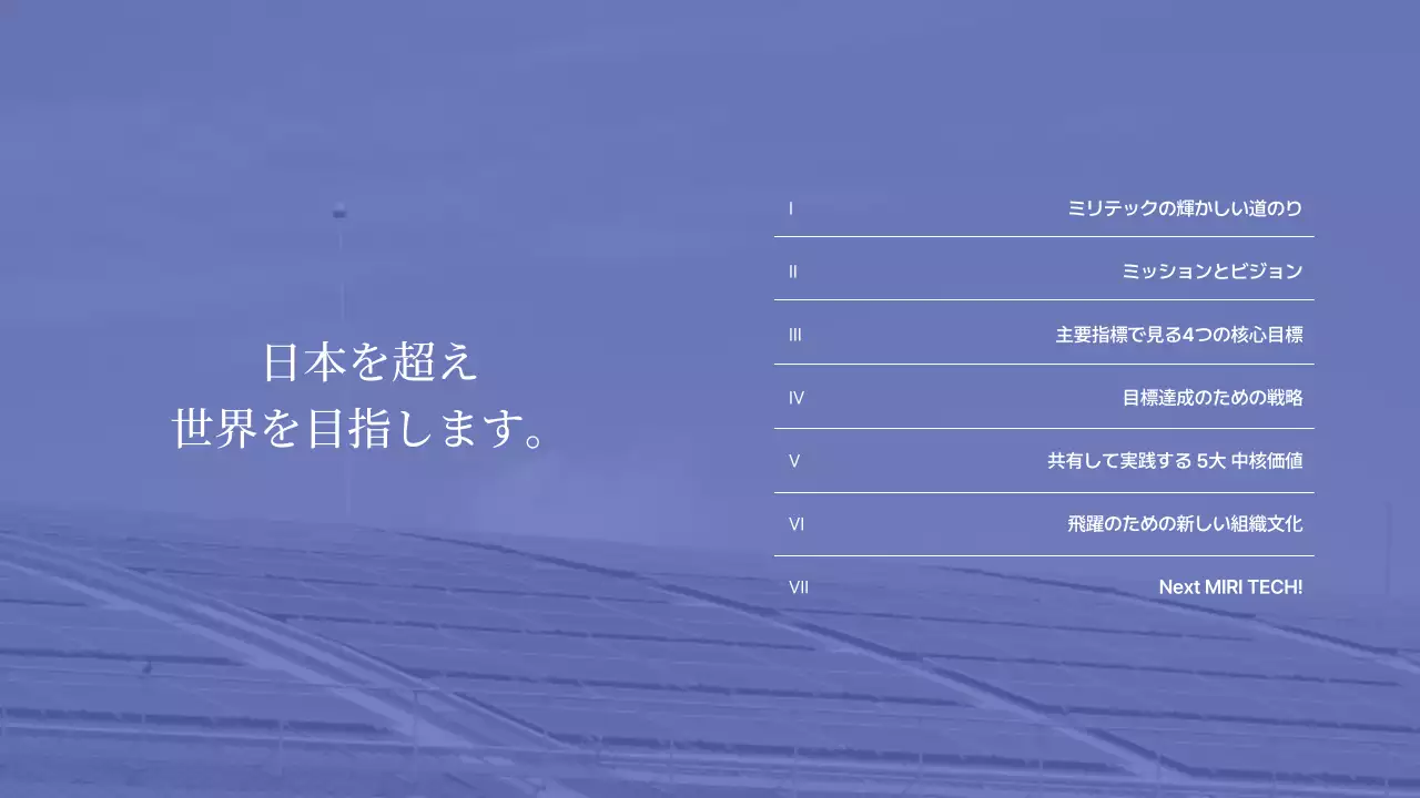 青 シンプル ビジョン プレゼンテーション