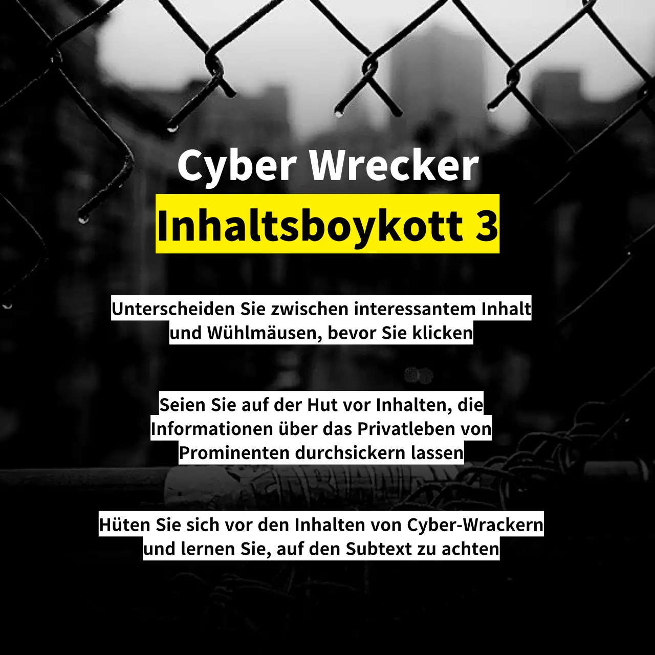 Cyberwrecker mit schwarz-gelben Warnlinien