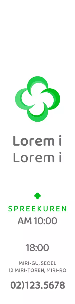 Modern, rond symbool met vier bladen in groen en grijs Logostijl Informeren en promoten van verzekeringsinformatie