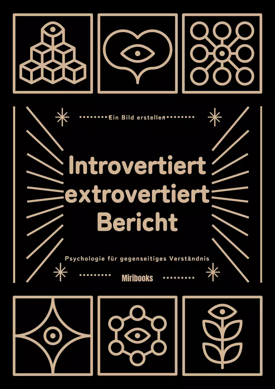 Introvertierte und Extrovertierte in der Psychologie in Schwarz und Beige