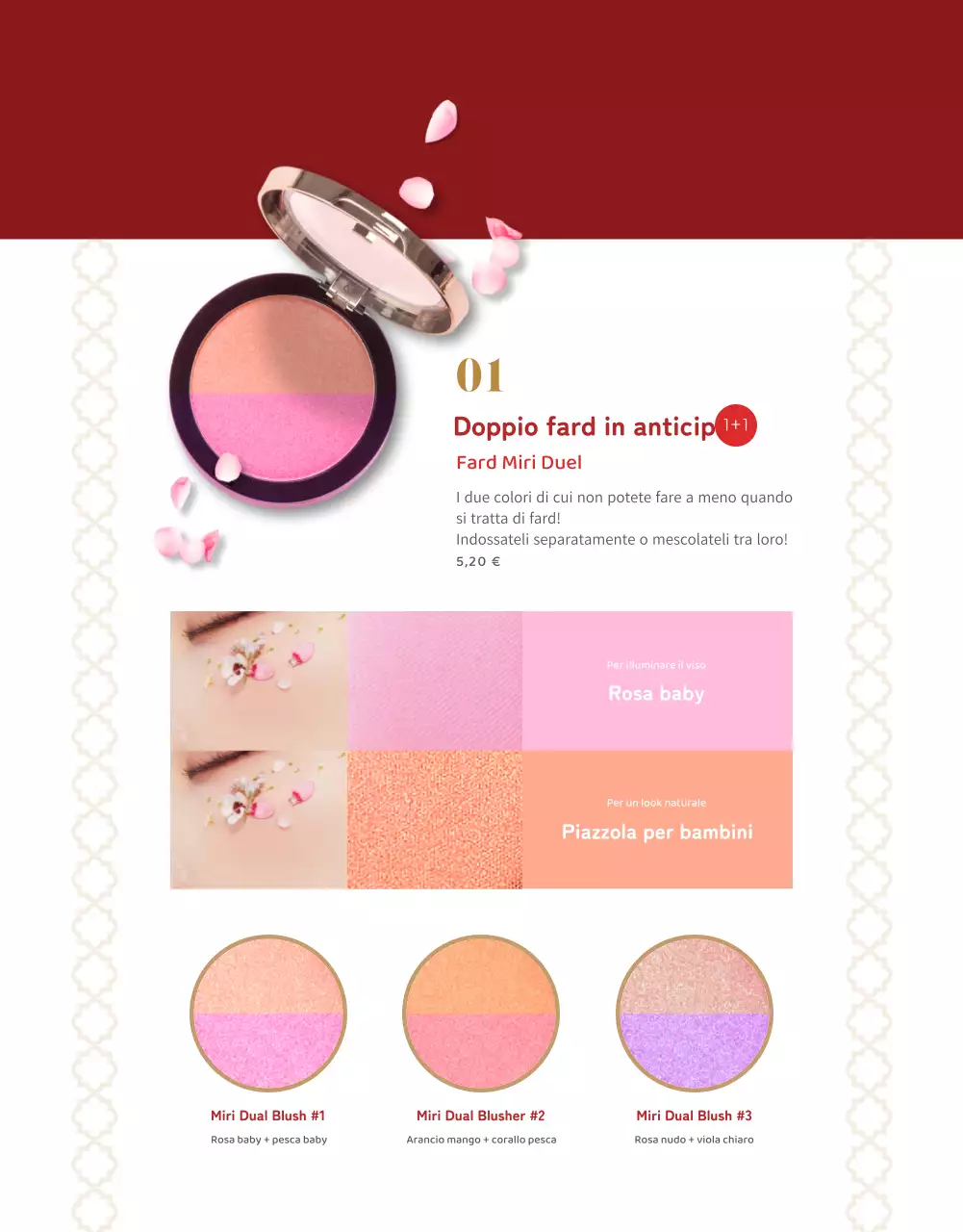 Evento natalizio "compra uno, prendi uno gratis" con sfondo rosso e decorazioni per l'albero