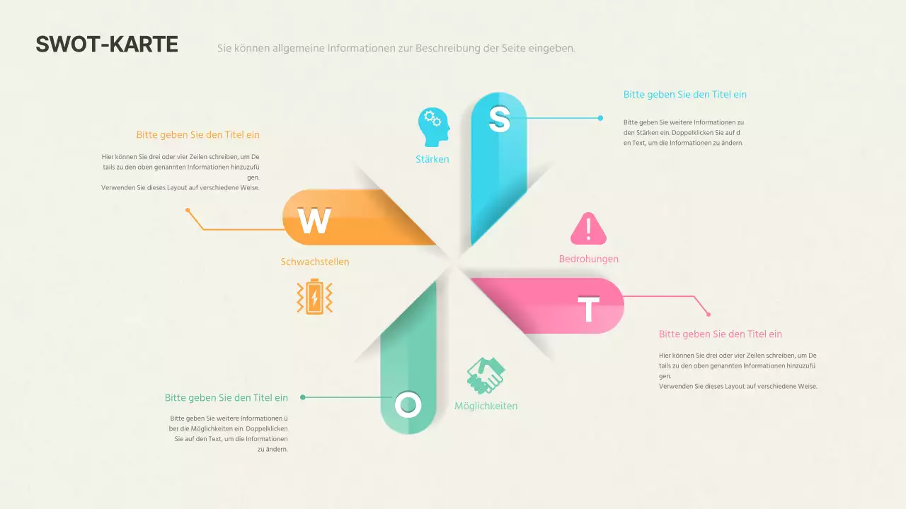 Pastell, dreidimensionales Papierkonzept SWOT-Diagramm