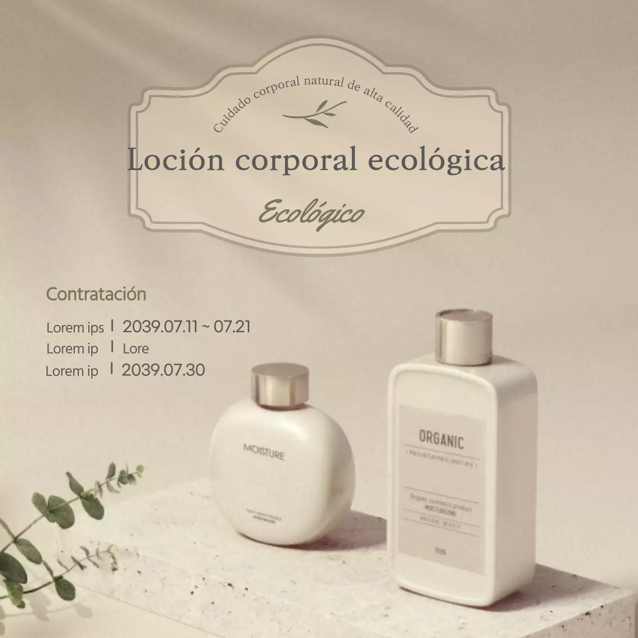 Loción corporal ecológica que imita el cuidado natural de la naturaleza