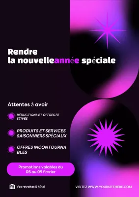noir et rose dégradé abstrait promotion nouvel an