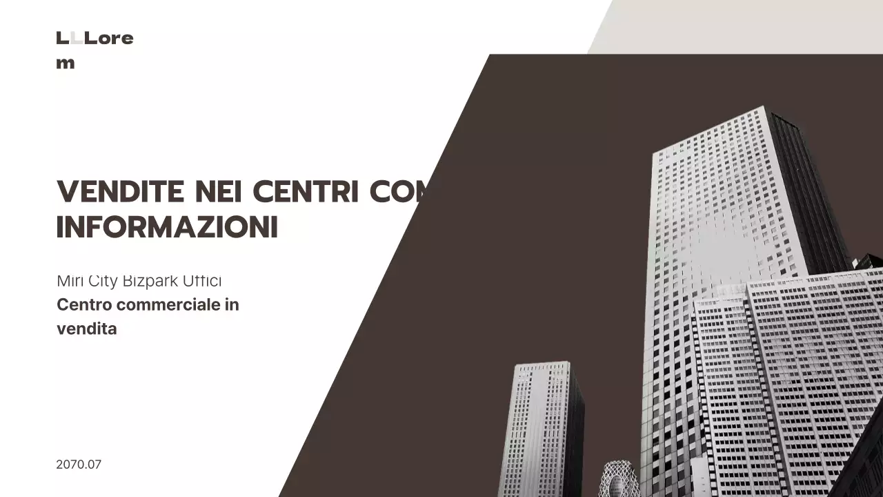Semplice prospetto di investimento immobiliare commerciale in bianco e marrone