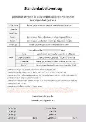 Standardformulare für die Dokumentation von Arbeitsverträgen